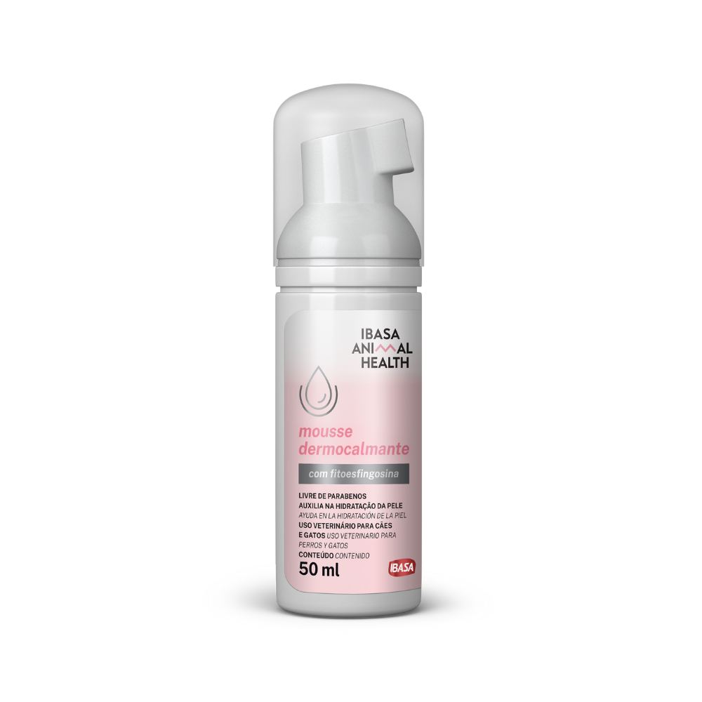 Mousse Dermocalmante Ibasa 50ml - Hidratante para Cães e Gatos | IBASA
